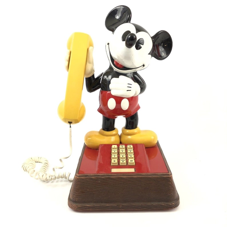 Vintage 1976 The Mickey Mouse Push Button Telephone With Original Box