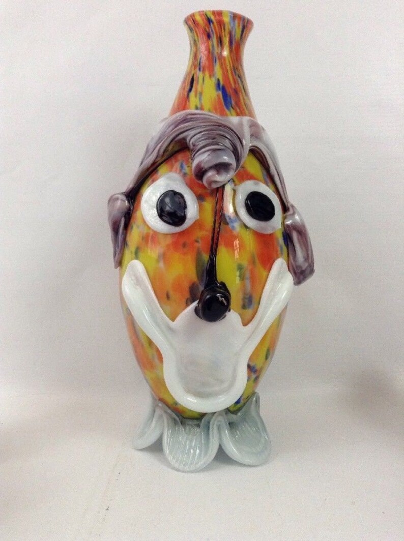 Vintage Murano Blown Glass Clown Decanter Set Etsy