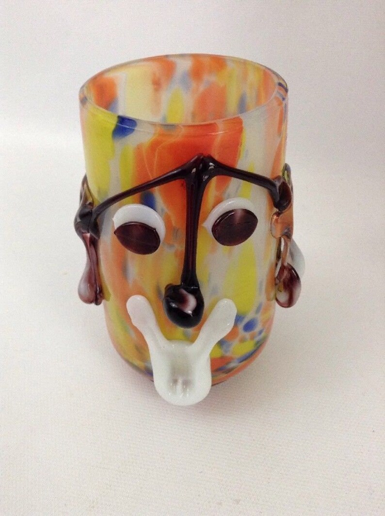 Vintage Murano Blown Glass Clown Decanter Set Etsy