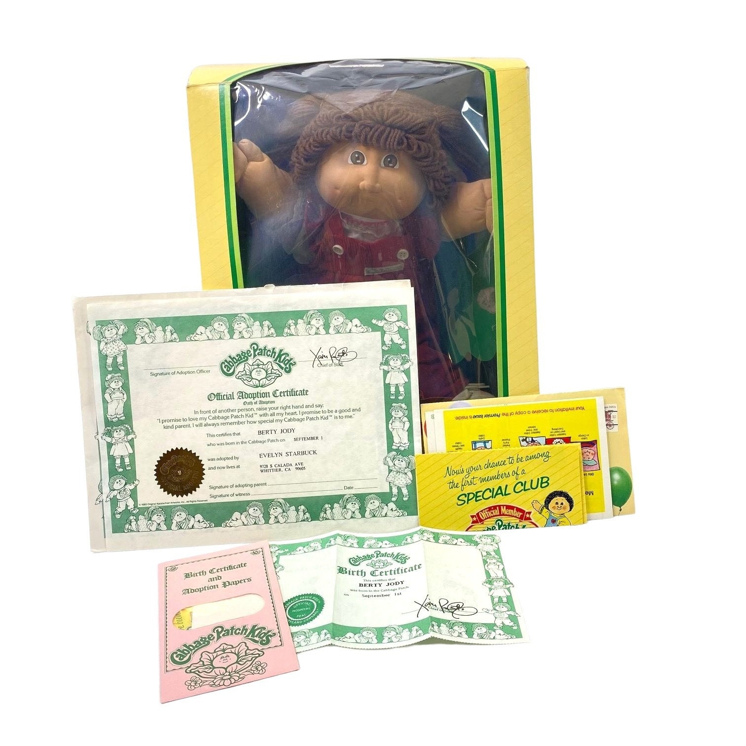 cabbage patch doll birth certificate