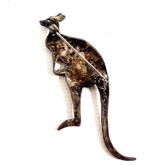 Vintage Sterling Silver Kangaroo Brooch C Hook Cl… - image 4
