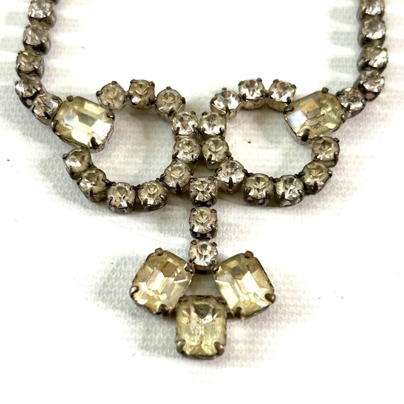 Vintage 30s 40s Faceted Crystal Tennis Necklace B… - image 7