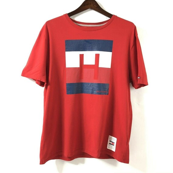 tommy hilfiger red t shirt mens