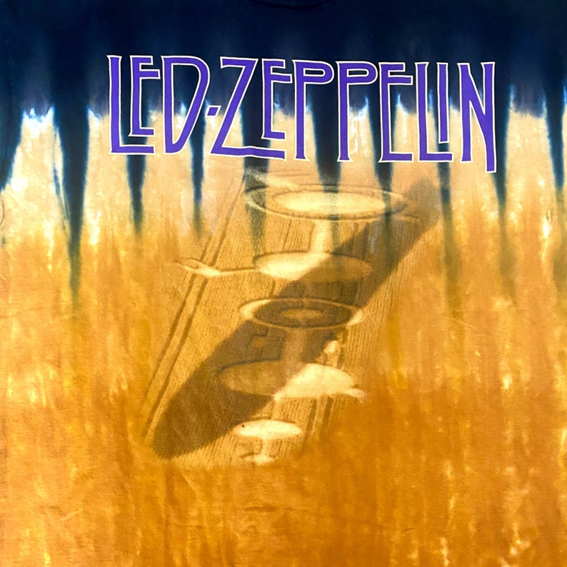 Vintage Liquid Blue Led Zeppelin Crop Circles Remasters T Etsy