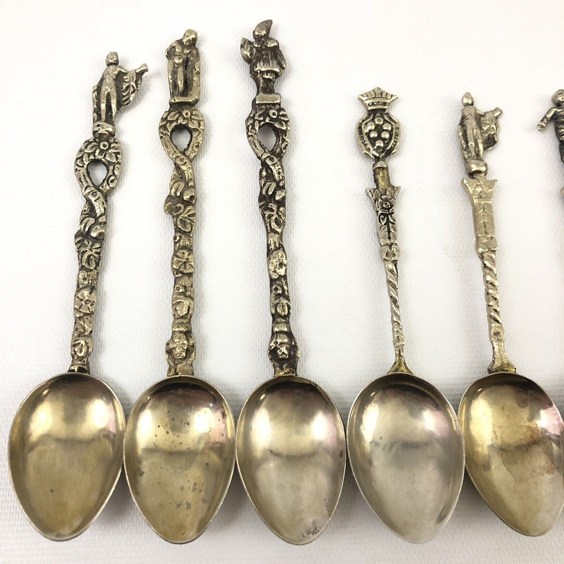 Vintage Collectors Christening Spoons Set of 10 in Slotted Etsy