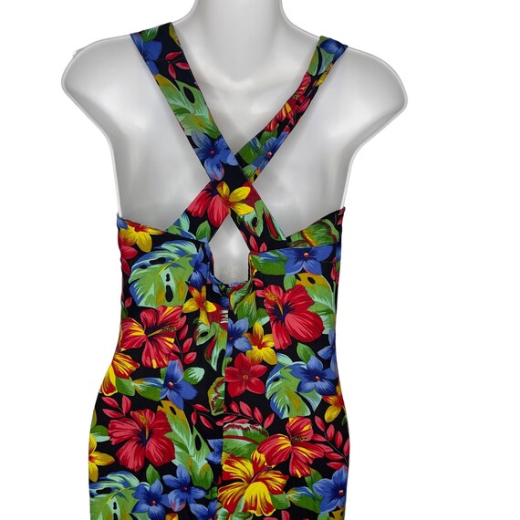 Vintage 90s Floral Sleeveless Maxi Dress Small Al… - image 8