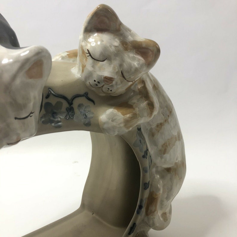 Louisville Stoneware Classy Cats Fish Bowl Holder Vintage Etsy