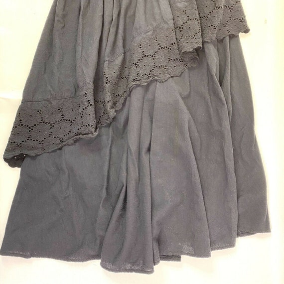 Vintage Black Strapless Dress Gathered and Smocke… - image 4