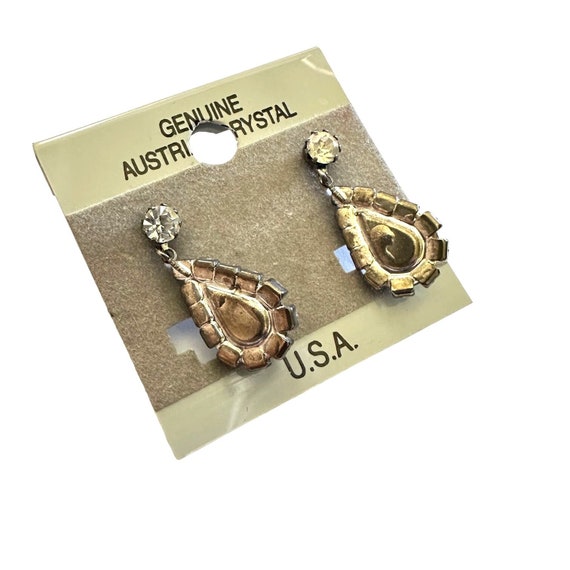 Vintage Austrian Crystal Dangle Earrings Formal B… - image 2
