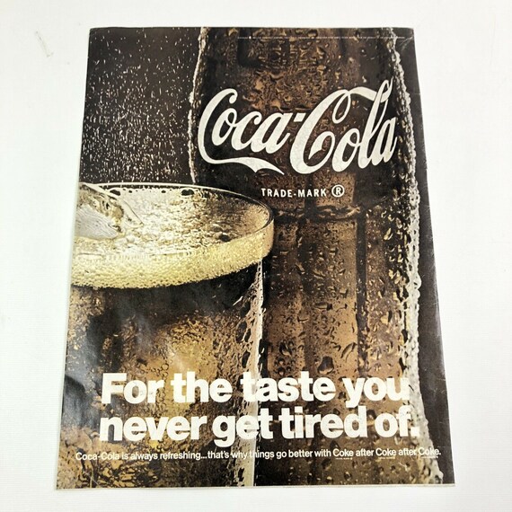 Vintage 1967 Coca Cola Magazine Print Ad Close up Coke Bottle Etsy