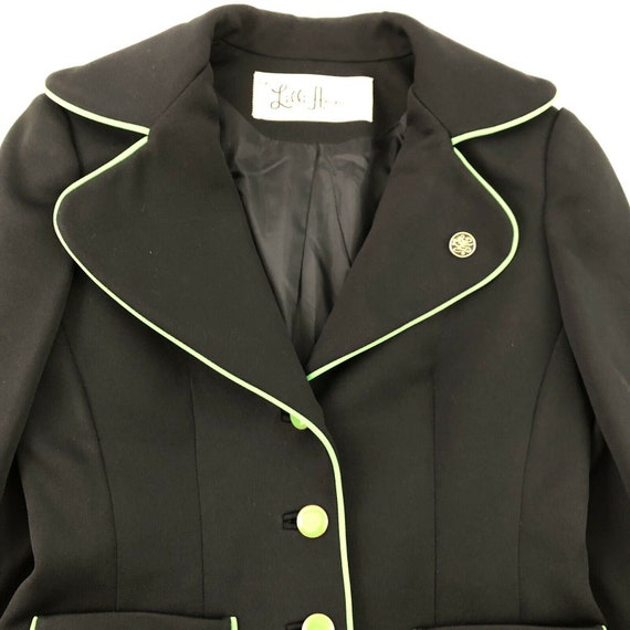 Vintage Lilli Ann Ladies Blazer Black Jacket Gree… - image 5