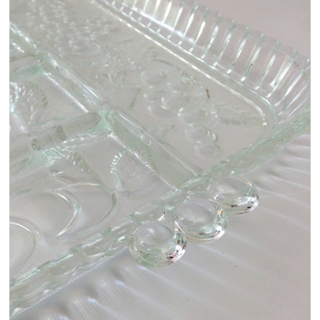 Relish Dish by Indiana Glass Clear Pressed Glass 5 Sections Etsy