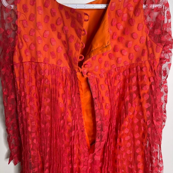 Carol Craig Vintage Mini Dress Size 12 Orange Pin… - image 8