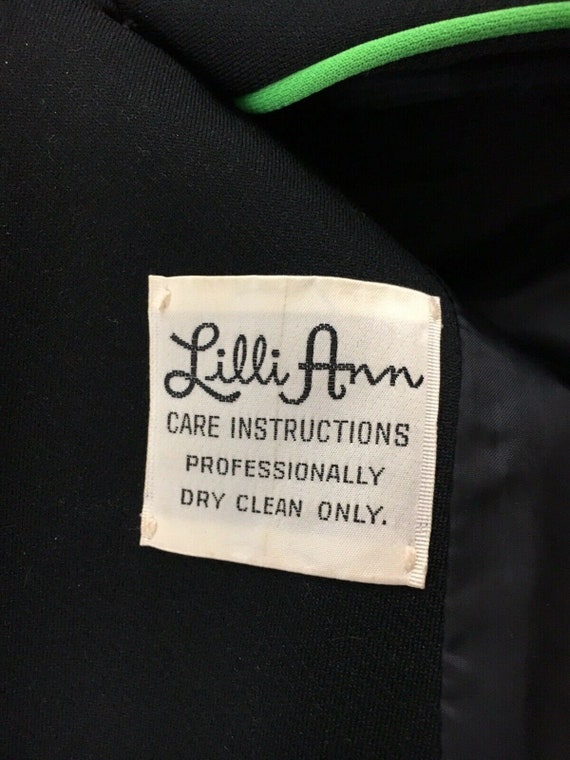 Vintage Lilli Ann Ladies Blazer Black Jacket Gree… - image 9