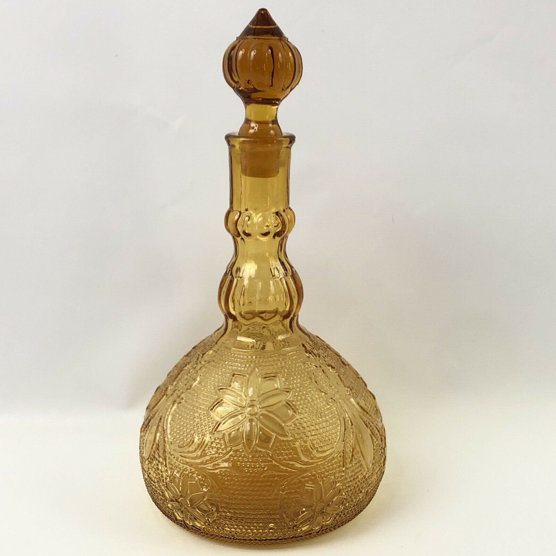 Tiara Sandwich Indiana Glass Amber Decanter And Small Wine or Etsy