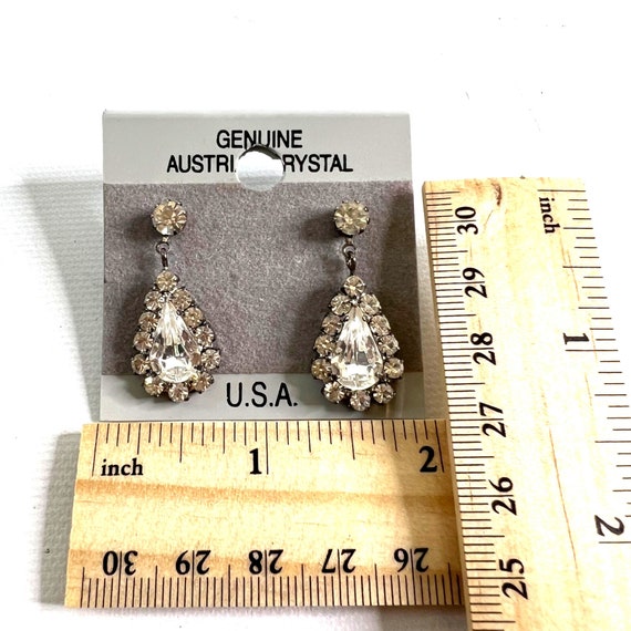 Vintage Austrian Crystal Dangle Earrings Formal B… - image 3
