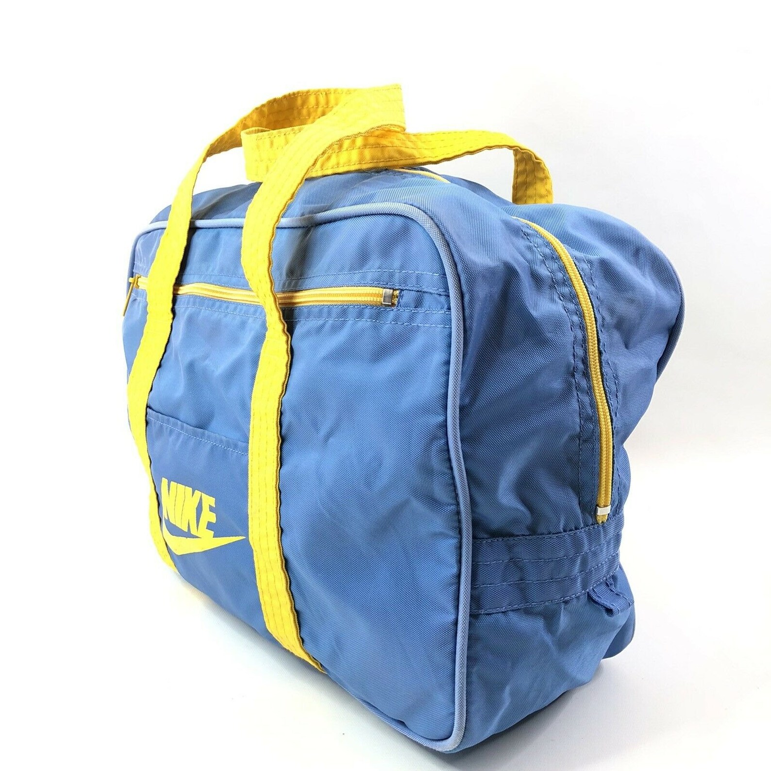 Nike BRS Duffle Bag Light Blue Yellow Nylon Zippered Gym Bag | Etsy