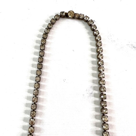 Vintage 30s 40s Faceted Crystal Tennis Necklace B… - image 5