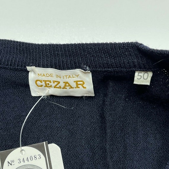 Mens Cezar Wool Sweater Navy Dead Stock Medium Vi… - image 4