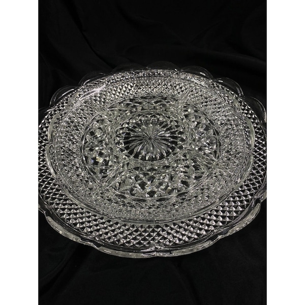 Cut Glass Platter Etsy