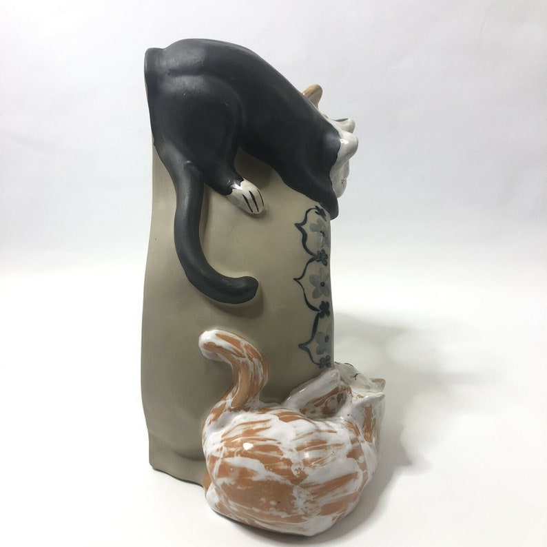 Louisville Stoneware Classy Cats Fish Bowl Holder Vintage Etsy