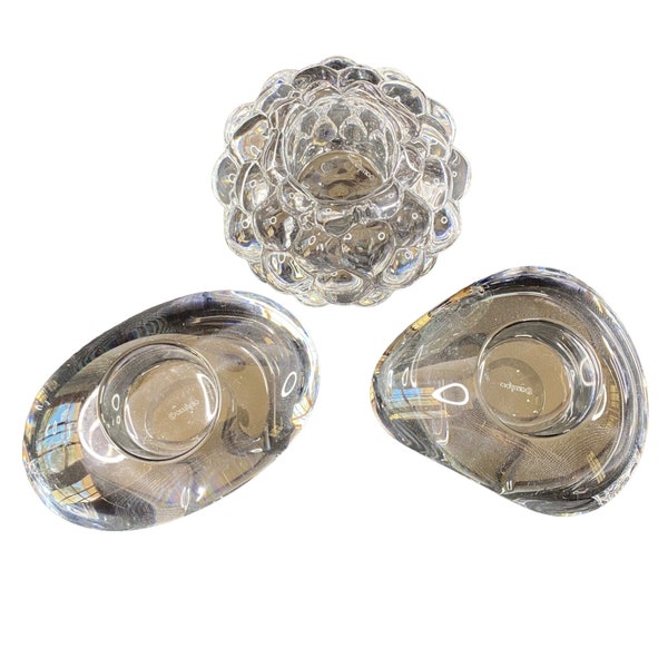 Bougeoir En Cristal Orrefors Precious - Collection Edel, Design Malin Lindahl (Hauteur 23.6 Cm)