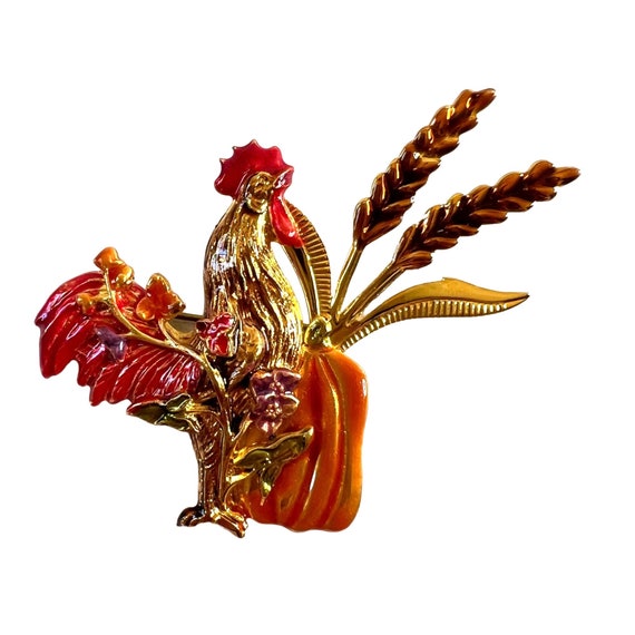 Vintage Kenneth Cole KC Brooch Fall Autumn Harves… - image 1