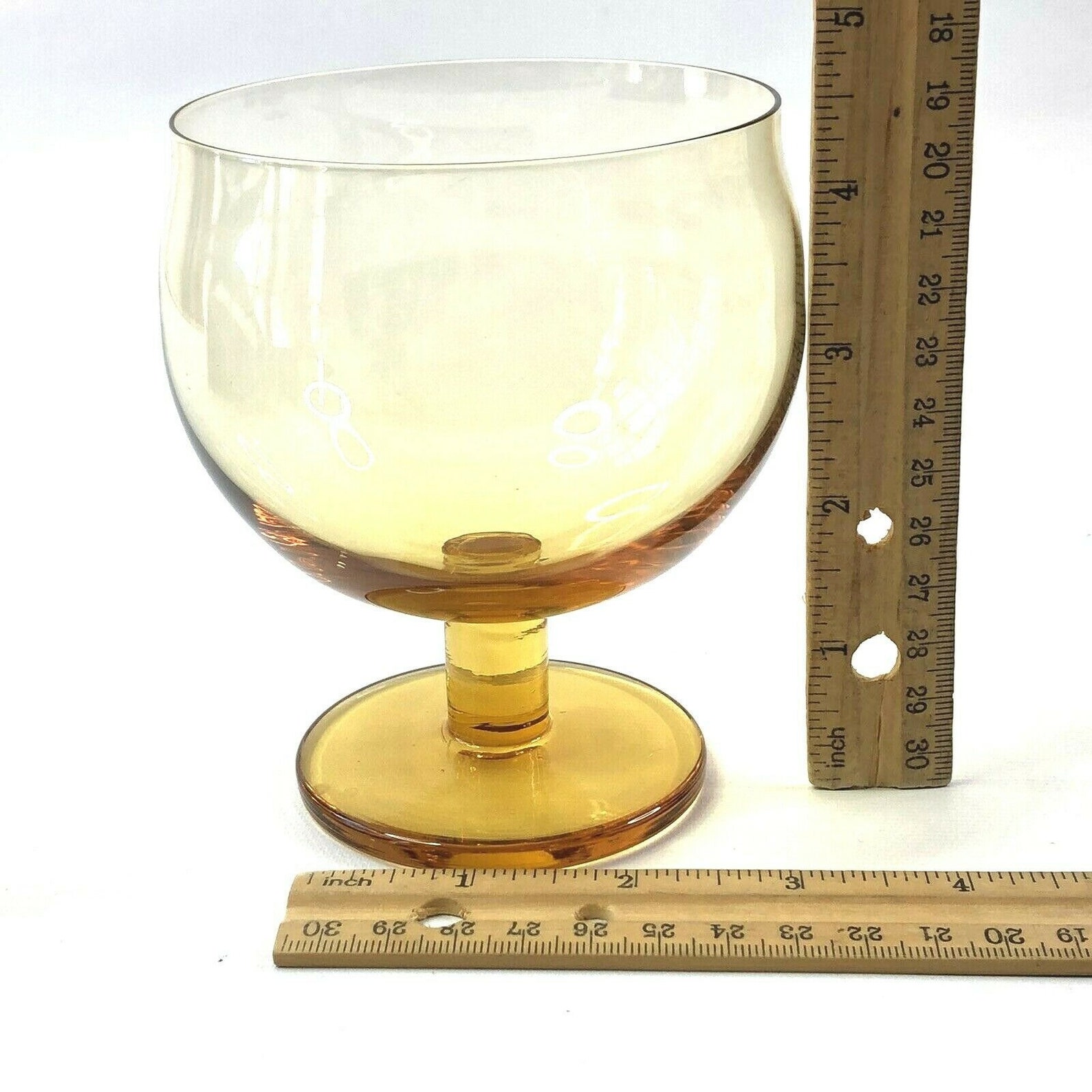 Vintage Amber Brandy Snifter Glasses Set of 4 Cognac Cocktail Etsy
