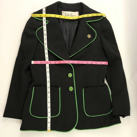 Vintage Lilli Ann Ladies Blazer Black Jacket Gree… - image 4