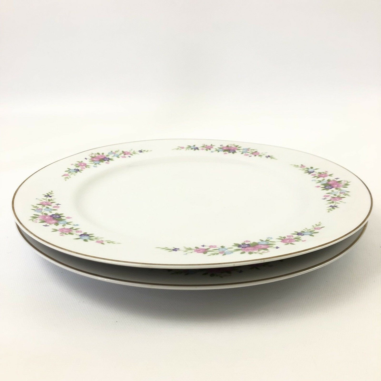 Tatung Fine China Dinner Plates Pink Purple Blue Floral Gold Etsy UK
