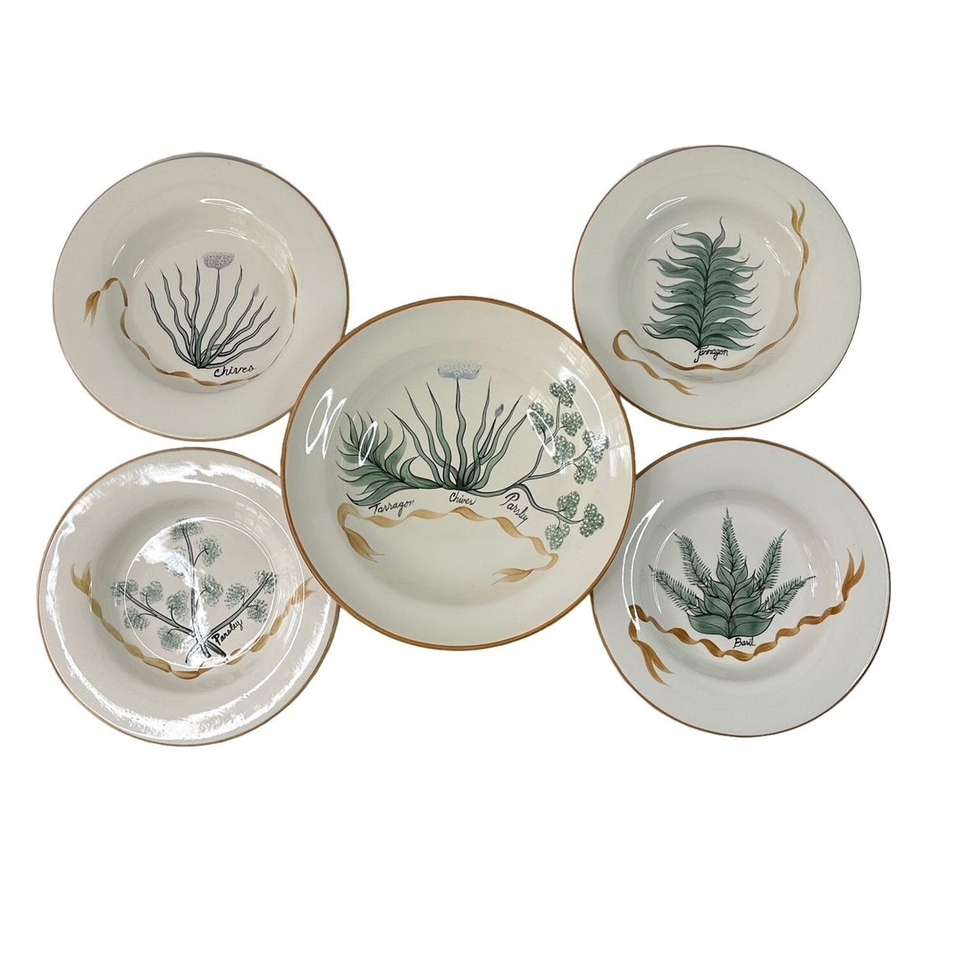 Vintage Laurie Gates Pasta Serving Bowls Set of 5 Herbs Etsy