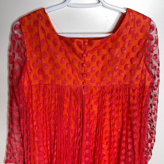 Carol Craig Vintage Mini Dress Size 12 Orange Pin… - image 4