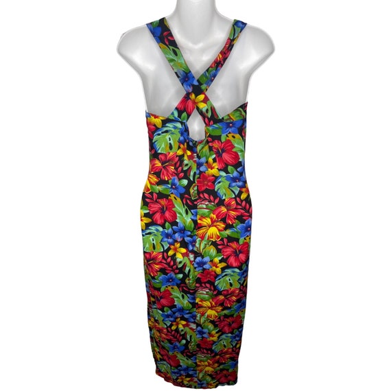 Vintage 90s Floral Sleeveless Maxi Dress Small Al… - image 2