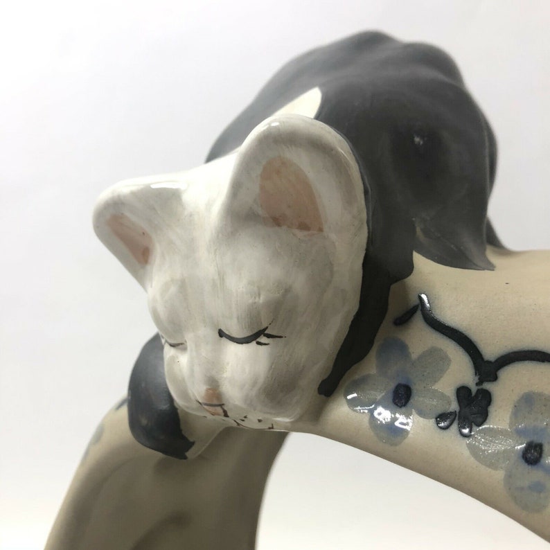 Louisville Stoneware Classy Cats Fish Bowl Holder Vintage Etsy