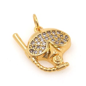 Micropavé CZ Taucherhelm Anhänger,18K Gold filled Tauchermaske Halskette,Unterwasser Charm,Tauchwerkzeug Charm,DIY Schmuckzubehör,20x13x3,4mm