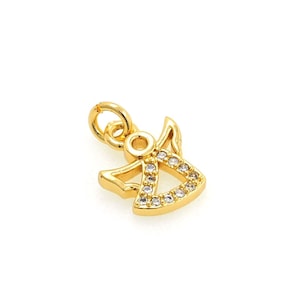 18K Gold Filled Angel Pendant, Angel Necklace, Angel Charm, Micropavé CZ Angel Jewelry, Wing Charm, DIY Jewelry Supplies, 10x15.5x2mm