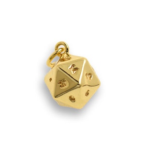 18K Gold Filled Dice Pendant, Polyhedron Dice Necklace, Polyhedron Necklace, Gold Dice, DIY Jewelry Supplies, 10x13.5mm