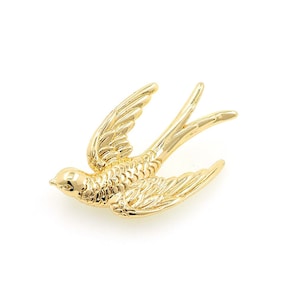 18K Gold filled Gold Schwalben Anhänger, Vogel Anhänger, Fliegender Vogel Anhänger,Gold Schwalbe Anhänger,Diy Schmuckzubehör,14x25x5mm