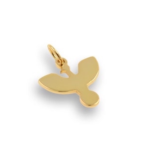 Dove of Peace Pendant, 18K Gold Filled Bird Necklace, Bird Pendant, Flying Charm, Animal Pendant, Wing Charm, DIY Jewelry Supplies, 13x14mm