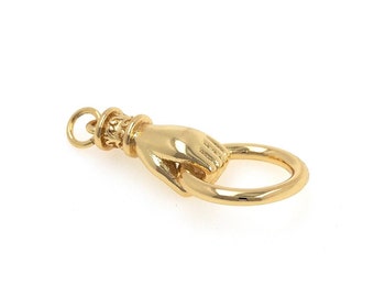 18K Gold Filled Brass Hand Necklace, Hand Pendant, Hand Jewelry, Gift for Her, DIY Jewelry Making Supplies, 30x15x6mm
