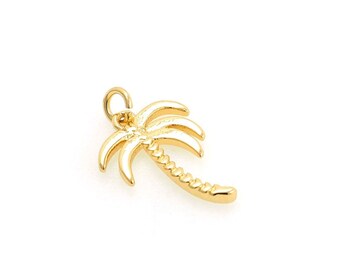 18K Gold Filled Coconut Pendant, Coconut Necklace, Coconut Jewelry, Beach Charm, Beach Jewelry, DIY Jewelry Supplies, 12x19x1.2mm