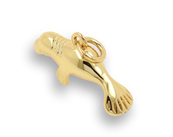 Cute Seal Charm, 18K Gold Stuffed Sea Animal Pendant, Sea Lion Pendant, Seal Charm, DIY Jewelry Supplies, 19.5x10mm