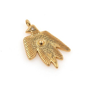 Micropavé CZ Eagle Pendant,18K Gold Filled Bird Pendant,Flying Charm,Bird of Prey Necklace,Eagle Charm,DIY Jewelry Supplies,29.5x18.5x3mm