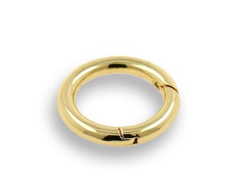 Round 18K Gold Filled Spring Buckle Snap, DIY Personalized Jewelry Buckle Supply 18mm, 12.3mm inner hole, 2.4mm thick