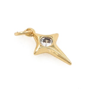 5 Pcs North Star Pendant, 18K Gold Filled North Star Necklace, Micropavé CZ Star Pendant, Starburst Charm,For Jewelry Making
