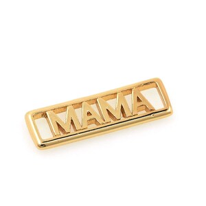 Colgante de rectángulo de letras huecas llenos de oro de 18 quilates, collar de letras, joyas de rectángulo hueco, regalo para la madre, suministros de joyería de bricolaje, 6.5x20x1.2mm