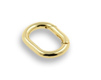 Oval 18K Gold Filled Spring Buckle Snap Buckle, DIY Personalized Jewelry Buckle Supply, 15x20mm, Inner Hole 10x14mm Thick 2.3mm
