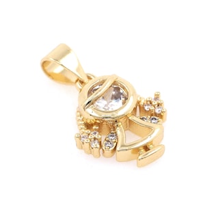 Girls Jewelry ,18K Gold Filled Girls Charm, Kids Pendant, Girls Pendant, Kids Charm, Micropavé CZ Kids Necklace,For Jewelry Making