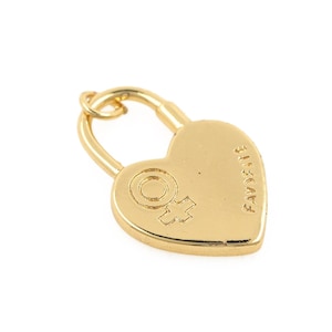 Love Lock Necklace, 18K Gold Filled Heart Charm,Micropavé CZ Heart Lock Pendant, Lock Charm,For Jewelry Making