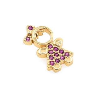 Girls Jewelry ,18K Gold Filled Girls Charm, Kids Pendant, Girls Pendant, Kids Charm, Micropavé CZ Kids Necklace,For Jewelry Making